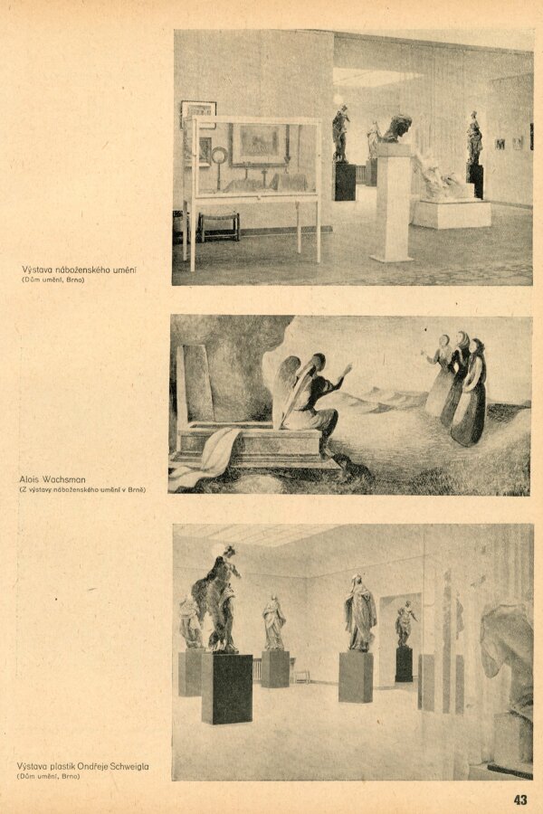 Z časopisu: Blok, časopis pro umění, ročník II, č. 2 – 3, Brno 1947, Blok Informace o kulturní práci, s. 43 